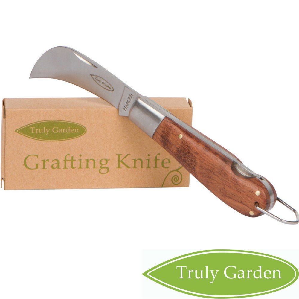 Truly Garden Folding Garden Knife. This Hawkbill knife has a curved