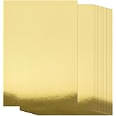 BigOtters 60 Sheets Metallic Gold Cardstock, 8.5 x 11 Inches/ 250gsm Gold Poster Foil Board, for DIY Crafts, Back to School S