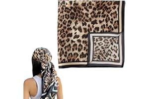 Leopard Print Scarf for Women Silk Hair Scarf Bandana Headband Scarf Top for Women Leopard Handbag Handle Ribbon Scarf for Pu