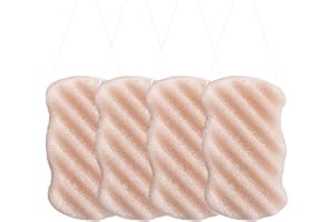 Kaufibre Konjac Body Sponges 4-Pack,Natural Bathing Shower Sponge Bath Loofah for Deep Cleansing Remove Impurities,Light Pink