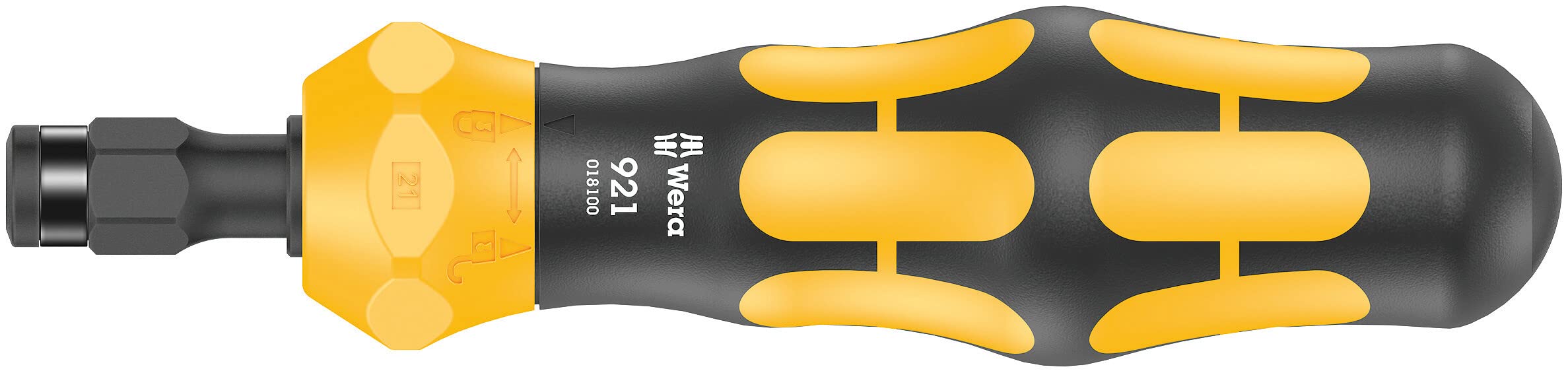 Wera 05018100001 921 Tournevis à frapper Kraftform Plus – série 900, 1/4", 163, 5 mm, Black-Yellow