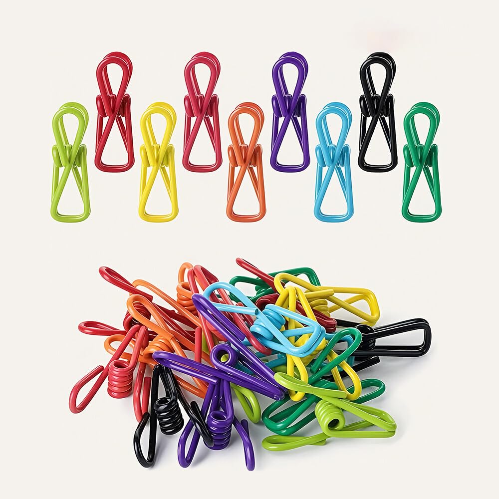 Photo 1 of 10 Pack Small Chip Clips Heavy Duty Strong Paper Clips for Chip Bag Package Clothes Paper Multi-Purpose Binder for Office Utility Metal Colorful Kitchen Home
