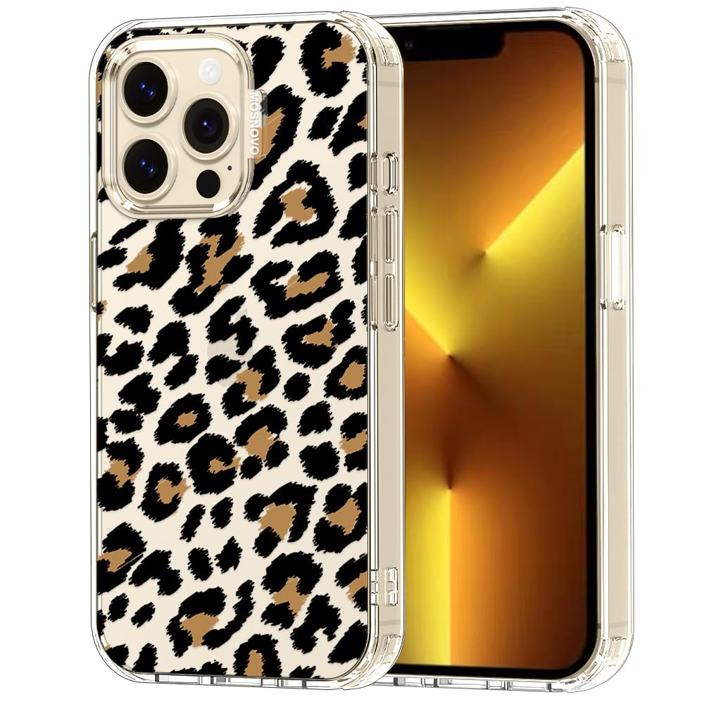 MOSNOVO Case for iPhone 13 Pro, [Buffertech 6.6ft Military-Grade Drop Protection] [Anti Peel Off Tech] Clear TPU Bumper Phone Case Cover Design - Leopard Print — image 1