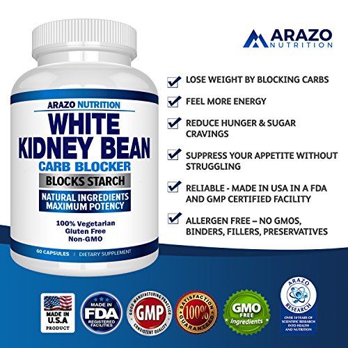 White Kidney Bean Extract 100 Pure Carb Blocker and Fat Absorber for