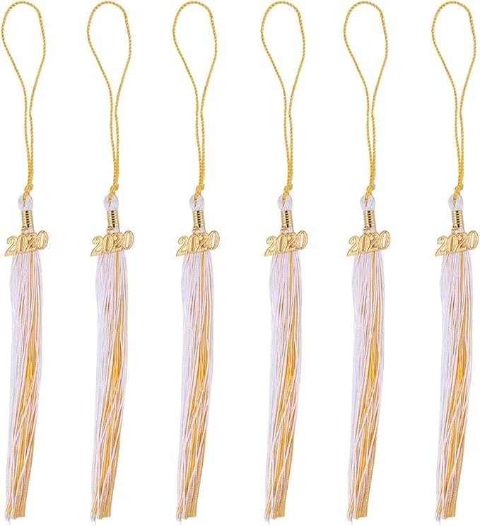 VALICLUD Gift 6pcs Graduation Cap Tassels Decorative Double Colour
