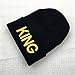 Couple Matching King & Queen Warm Stylish Beanie Hat Valentine's Day Gifts for Him (Golden Letter)
