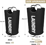 Maxsilan 125L X-Large Freestanding Laundry Basket Black Collapsible view 3