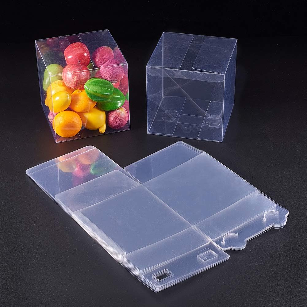 BENECREAT 10PCS Clear Wedding Favour Boxes 13x13x13cm Square PVC Transparent Gift Boxes for Candy Chocolate Birthday Party Gift Wrapping - Image 4