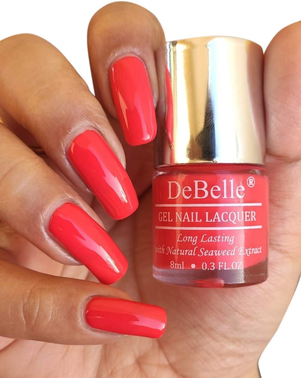 DeBelle Gel Nail Polish Princess Belle' (Coral Orange), 8 ml