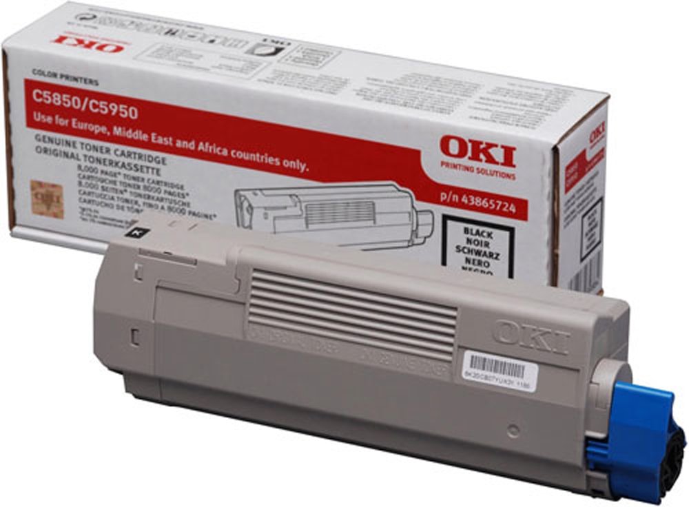 OKI C5850 Toner Cartridge Yield 8000 Pages - Black