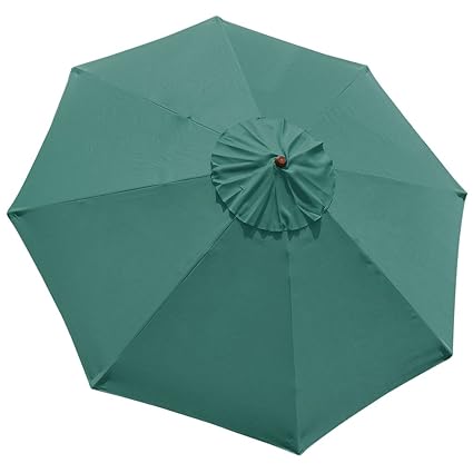 New Replacement Umbrella Canopy for 10FT 8 Ribs, Color: Green (Canopy ONLY)