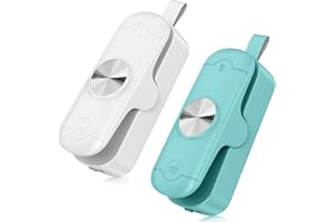 OEOP 2 Pack Mini Bag Sealer, 2 in 1 Sealer and Cutter, Portable Heat Sealer Machine, Chip Heat Resealer for Snacks & Food Storage, Green/White (Batteries Included)