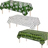 CAVETEE 3 Pack Soccer Tablecloths for Sports Party Decorations, Plastic Table Covers for Sports Birthday Football Party Decorations - 106 x 51 Inch