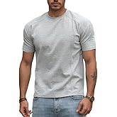 Mens T-Shirts - Crew Neck Patchwork Short Sleeve T-Shirts for Men Wrinkle-Resistant Cotton Blend Casual Stylish Tee