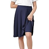 Zando Girls Knee Length Skorts | A Line Skirt with Shorts | Uniform Skirts Back to School Outfits for Playtime Size 6-14