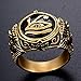 JAJAFOOK Mens Stainless Steel Ring Egyptian Pharaohs Eye of Horus Udjat Gold Plated Tone Jewelry Size 6-13