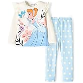 Disney Princess Toddler Girl Outfit Long Sleeve Shirt and Leggings 2PCS Girls Clothing Sets Fall Pullover Dailywear
