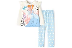 Disney Princess Toddler Girl Outfit Long Sleeve Shirt and Leggings 2PCS Girls Clothing Sets Fall Pullover Dailywear