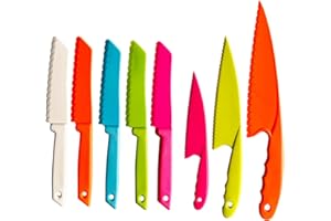 IELEK Toddler Knife Set Kids Kitchen Tools Knife Set for Real Cooking Chef Knives for Fruit, Bread, Cake, Salad for Toddler Birthday Gift