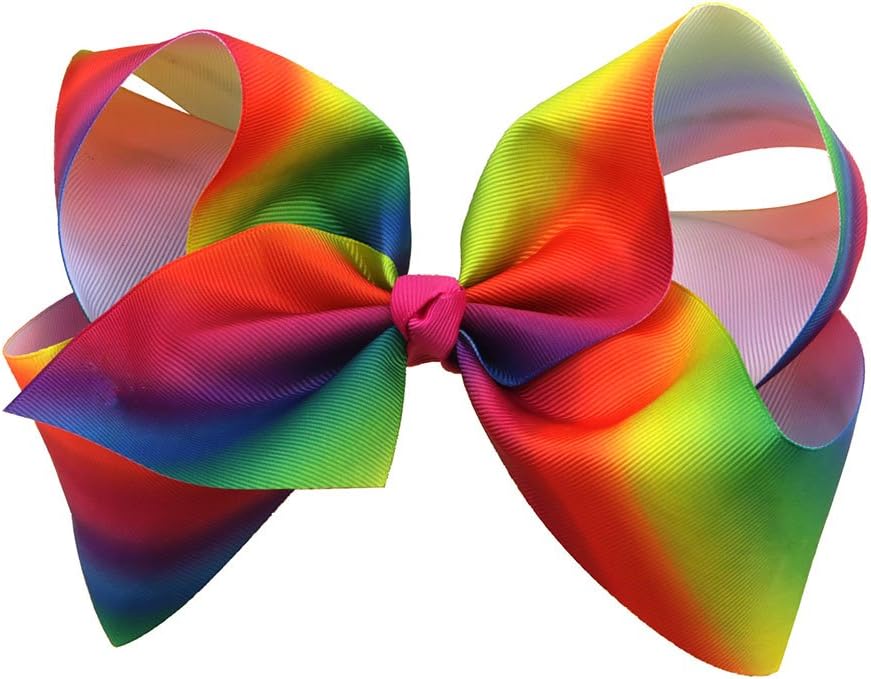 Yiho 8 inches Iridescent Grosgrain Ribbon Boutique Large Hair Bows For Girls