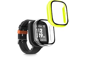 kwmobile Cover Comaptible with Xplora X6 Play Covers - 2X Tempered Glass with Plastic Frame - Transparent/Green