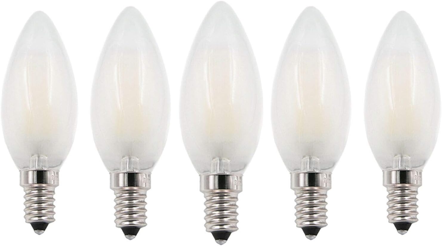 ZFQ 5 Pack E14 LED Candelabra Bulbs, Antique Led Filament Candle Bulb, 4 Watt, AC 220-240V, Non-Dimmable