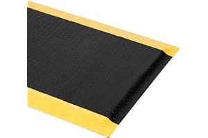 Tcatec Industrial Anti Fatigue Mats, 3' X 6' PVC Standing Floor Mat 15/16" Thick Heavy Duty Workstation Pad Non Slip Ergonomi