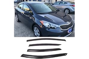 Kucaruce 94544 Original Side Window Wind Deflector,4pcs Outside Mount Tape-On Nice Sun Rain Guards Set,Window Visor fit for 2014-2018 Kia Forte Sedan