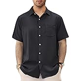 GSOU SNOW Mens Fishing Shirts Short Sleeve Button Up Hiking Shirt Cooling Quick Dry Vented