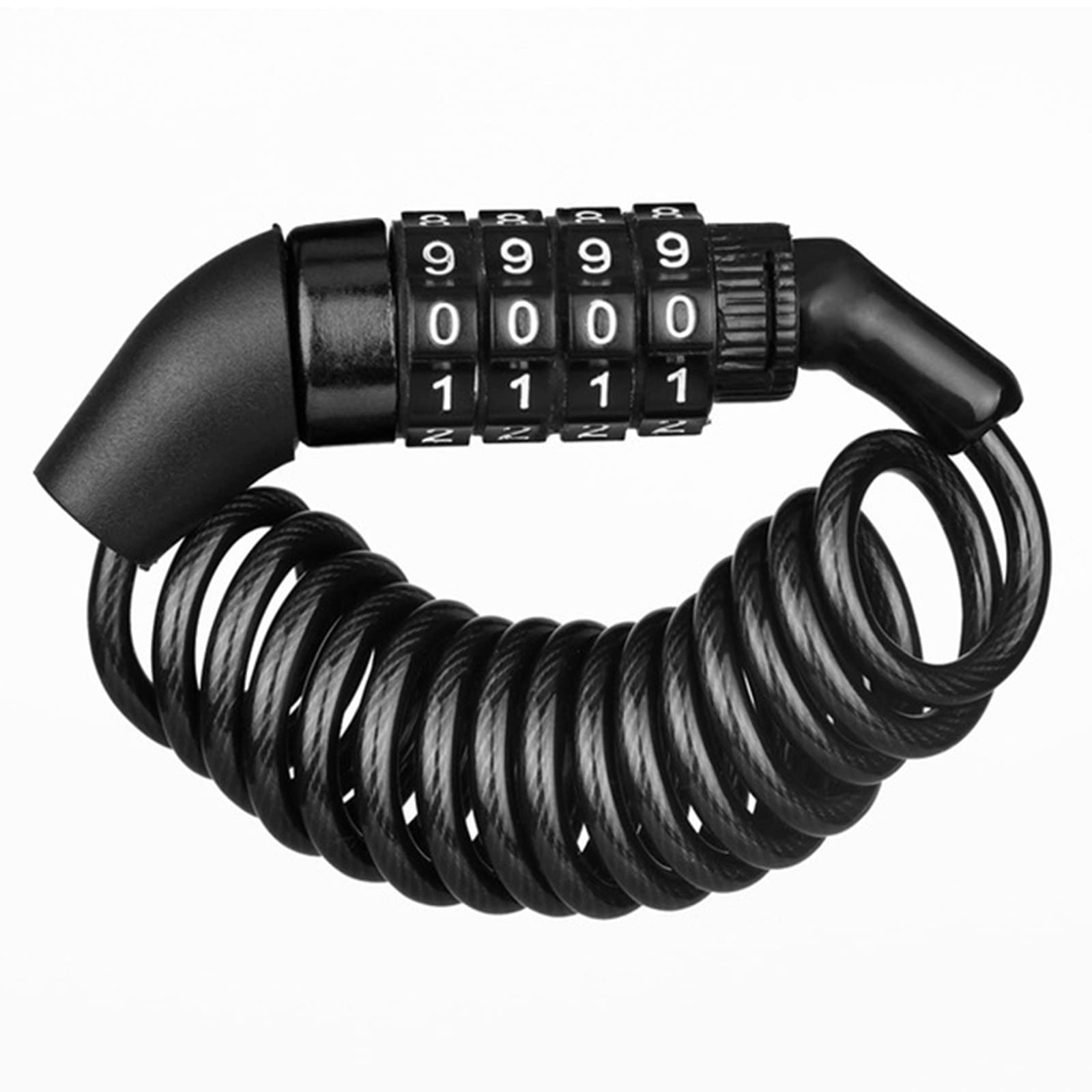 Bike Lock Chain Lock Mini Portable Bicycle Combination Security Lock with 4-Digits Helmet Password Lock Cycling Cable Lock for Bike Moto Helmet Door Gate Fence