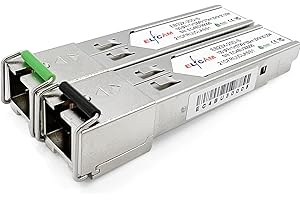 Elfcam® - 1 Pair 10G SFP+ BiDi SC Fiber Transceiver Module, with 10GbE SC Fiber Port Simplex Single Mode 9/125um OS2, Compatible with Cisco and Open Switch, DDM 20km