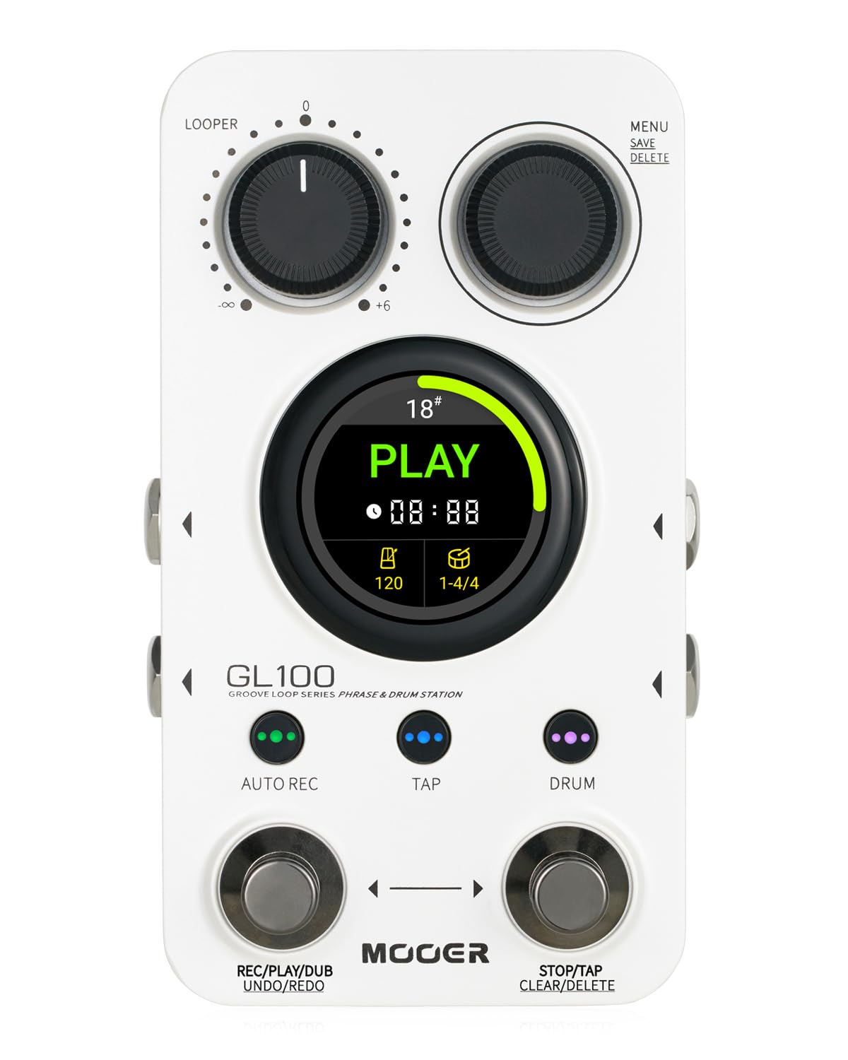 MOOER GL100 Looper Pedal Drum Machine, 2 in 1 Drum