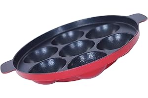 Garden Of Arts 7 Cavity Aluminium Utensils with Non-Stick Coating Pan/Appam Patra/Ponganalu Pan/Kallu/Chatti/Appam Pan