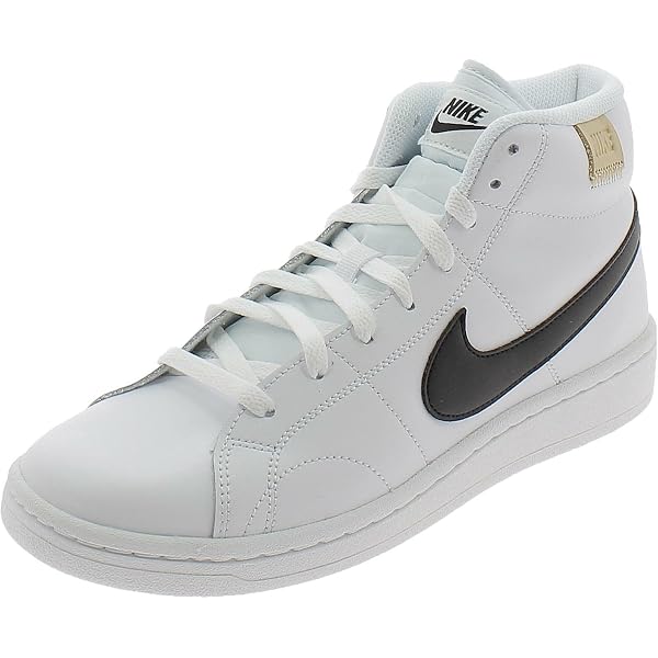 white & black court royale 2 mid trainers