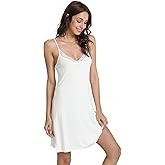 GYS Women's Bamboo Viscose Full Slips for Under Dresses Soft Adjustable Spaghetti Straps Cami Slip Dress