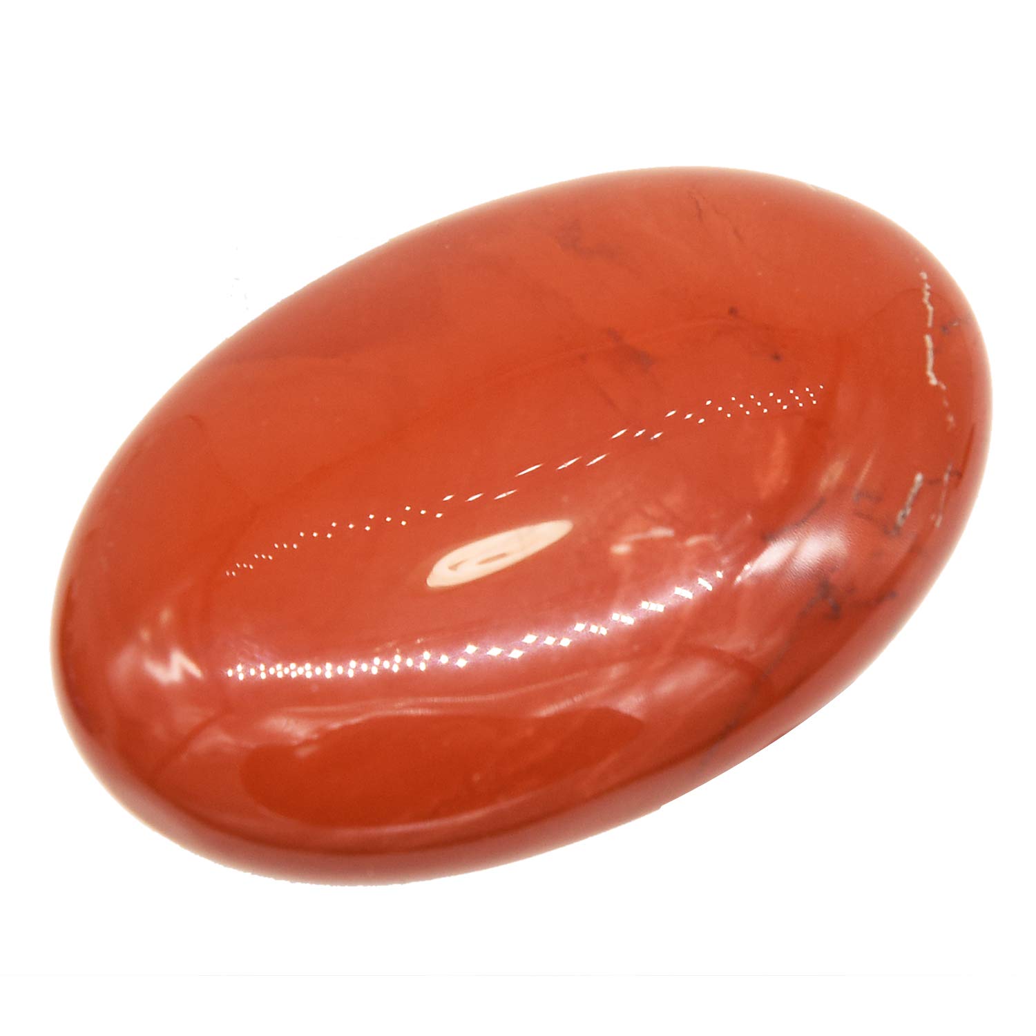 June&Ann Natural Red Jasper Palm Stones, Healing Gemstone Therapy Worry Crystal Stones for Meditation Chakra Balancing Collection, Oval Shape