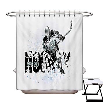 Amazon Com Hockey Shower Curtain Customized Grunge Sketch Art Of