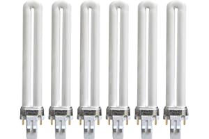 6 Pack-13 Watt Single Tube 2 Pin GX23 Base,PL-13W GX23 2700K, 800 Lumens, 82 CRI, T4 Shape, Replaces Philips PLS13W27 GX23,TC
