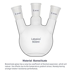 Labasics Borosilicate Glass 3 Neck Flat Bottom