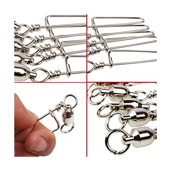 Sougayilang-Fishing-Ball-Bearing-Swivel-Snap-Saltwater-Fishing-Swivels-with-Coastlock-Snap-Connector-Fishing-Tackle