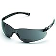 MCR Safety Crews BKH15G BearKat Magnifier Polycarbonate 1.5 Diopter Gray Lens Safety Glasses with Non-Slip Hybrid Black Temple Sleeve