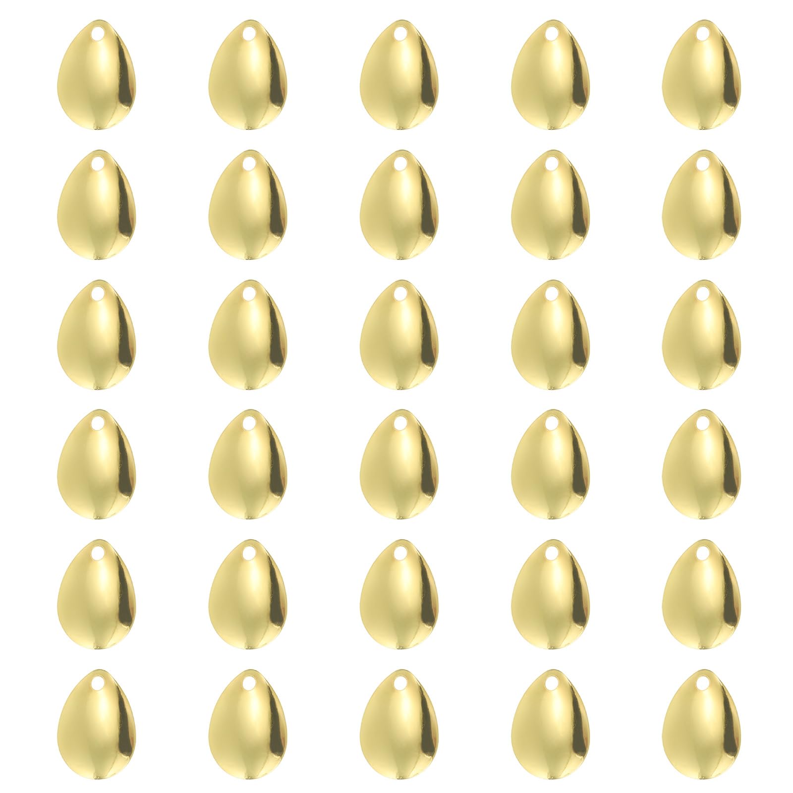 PATIKIL Fishing Lure Blades 0.7x0.6",30 Pack Willowleaf Lure Making for DIY Bait, Golden