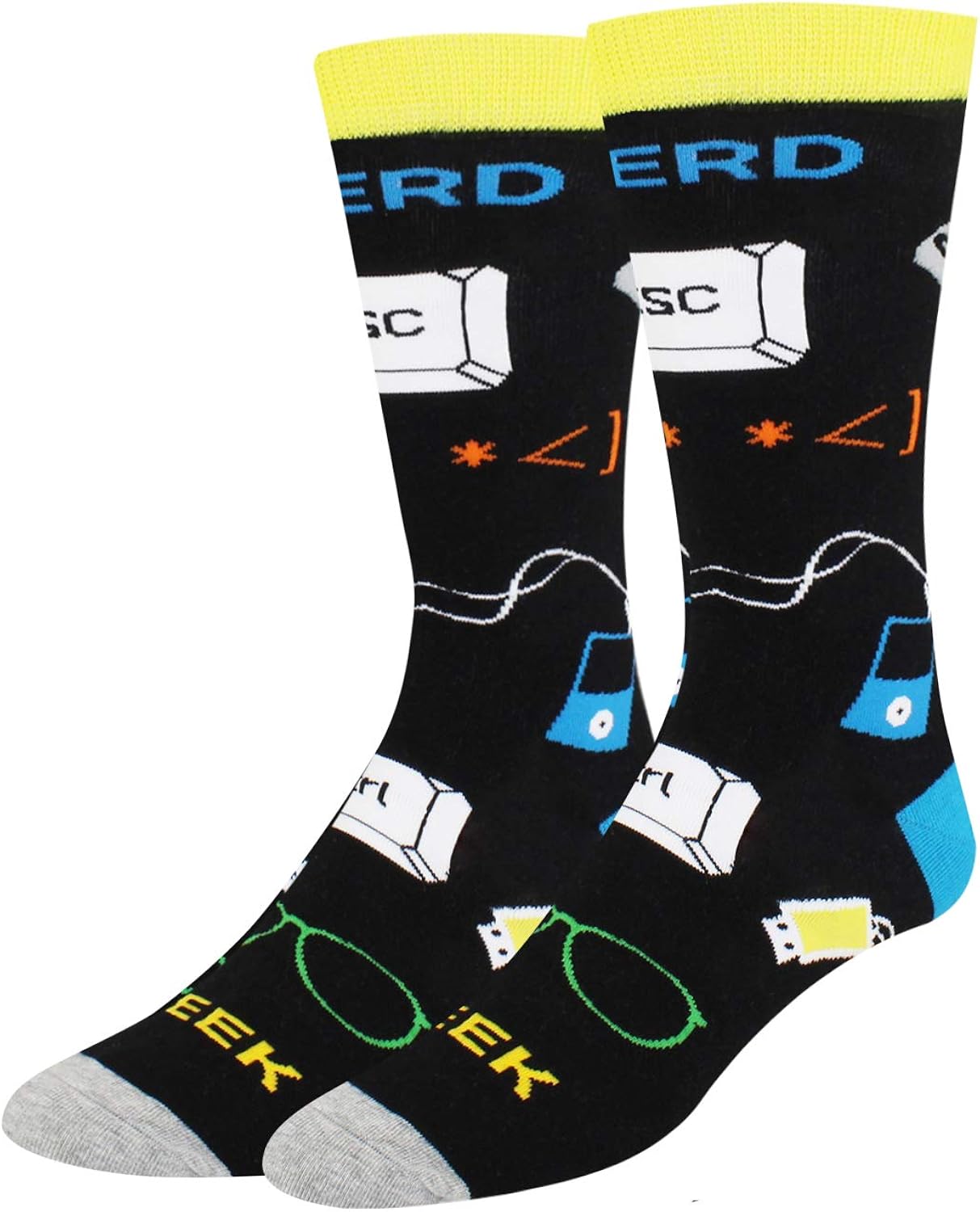 Funny Nerd Computer Gaming Socks for Men Boys, Novelty Gift