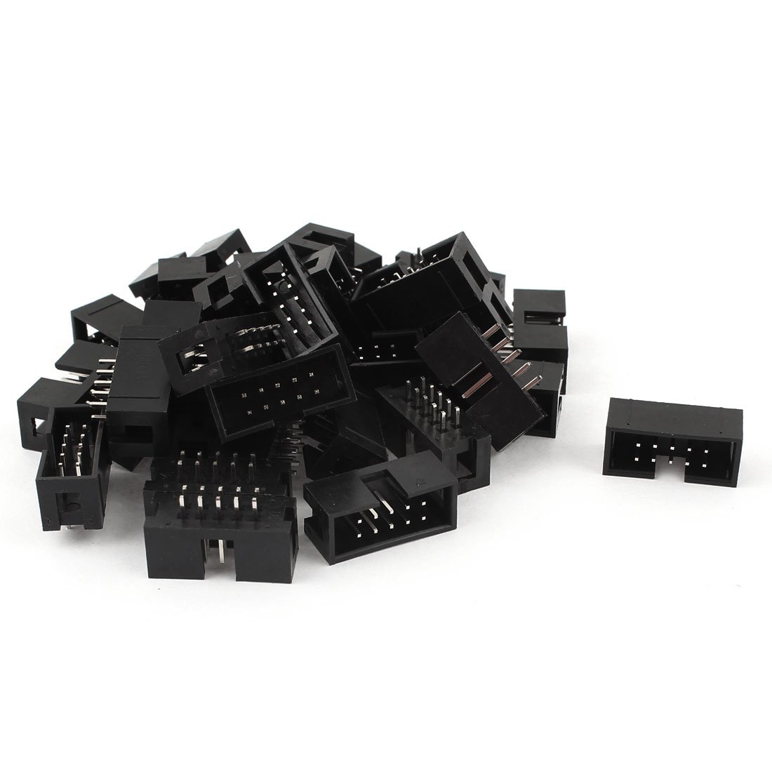 sourcing map 32Pcs 2.54mm Pitch 2 * 5 10-Pin Male IDC Socket Box Header Connector
