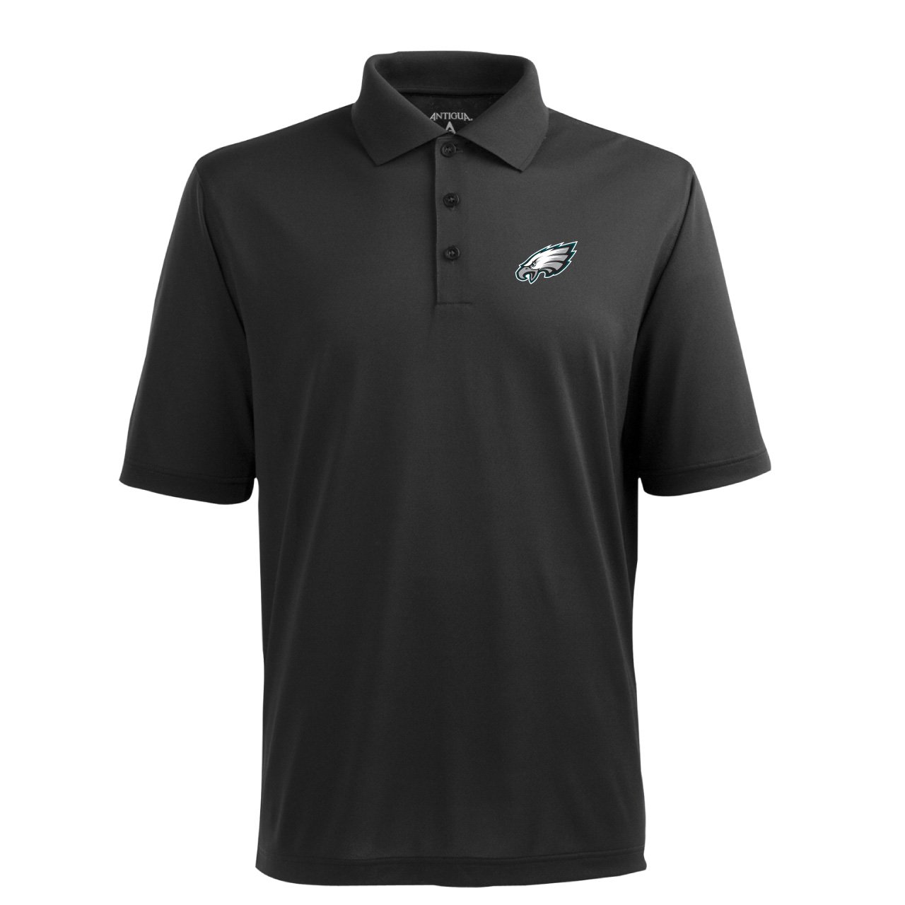 NFL Men's Philadelphia Eagles Pique Xtra Lite Desert Dry Polo Shirt (Black, Large)