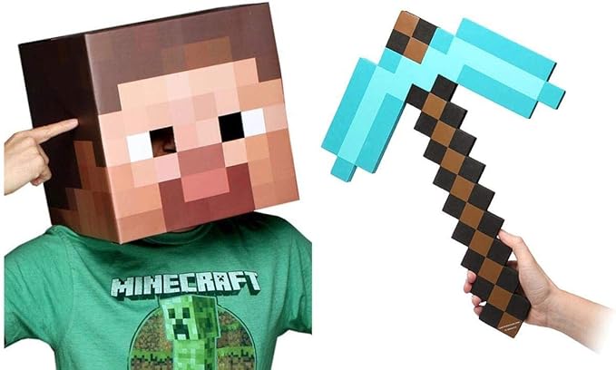 minecraft steve with pickaxe