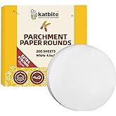 Katbite Heavy Duty Parchment Rounds 4 Inch, 200Pcs Round Parchment Patty Paper Rounds, Use for Baking Small Cakes, Separating Frozen Patty, Toaster Oven, Tortilla Press