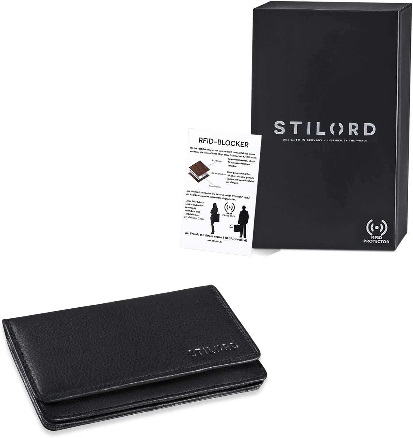 STILORD 'Lotta' Vintage Purse for Women RFID Leather Classic Wallet with RFID Blocker 10 Credit Card Pockets and Gift Box, Colour:Black - Image 3