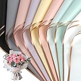 CCINEE 20 Sheets Gold Edge Flower Wrapping Paper,Waterproof Fresh Flower Packing Material Florist Bouquet Supplies DIY Craft