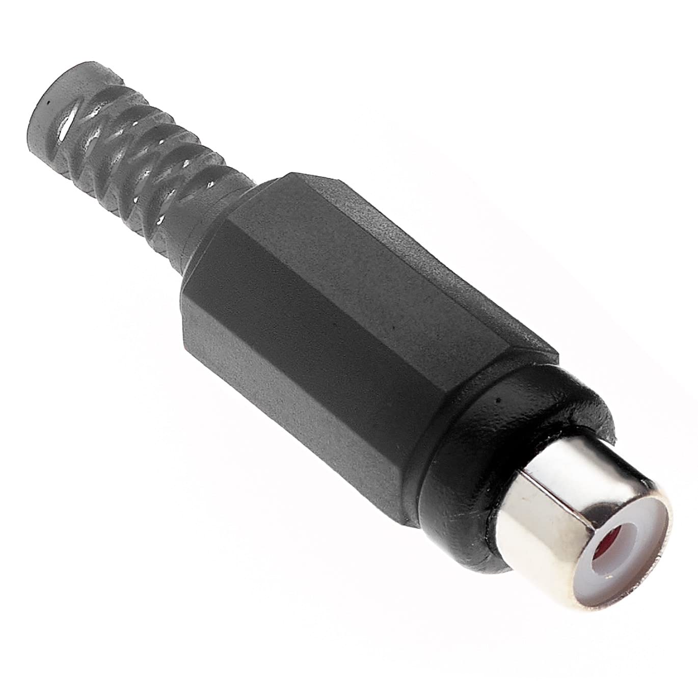 Keple In Line Phono Socket, Black - Pack Of 10, RCA Panel Female Adapter Nickel Plated Connector, For Amplifier Audio Terminal Plug